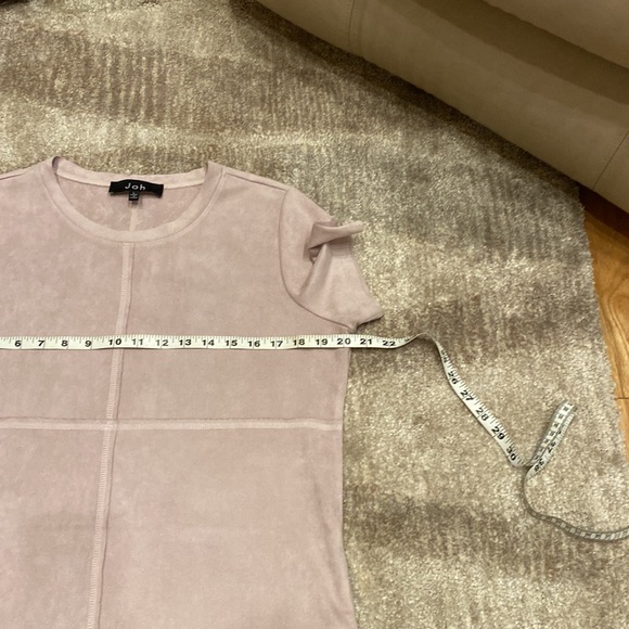 Joh Lilac Faux Suede Dress stretch with pockets oh so comfy Sz Large EUC - Picture 2 of 10